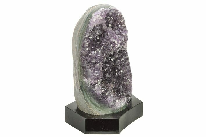 Deep Purple Amethyst Geode With Wood Base - Uruguay #275683